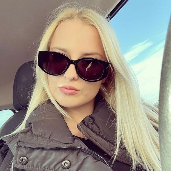 Alexander McQueen AM0330S 001 Sunglasses Black Oval Frame, Grey Lenses - Picture 6 of 9